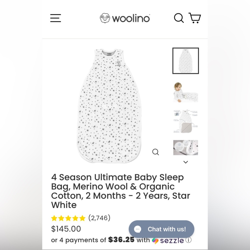 SOLD Woolino 4 season sleep sack